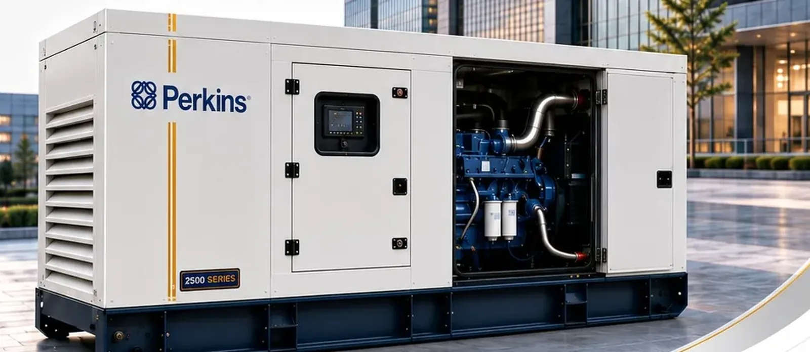 Diesel generator in a soundproof canopy